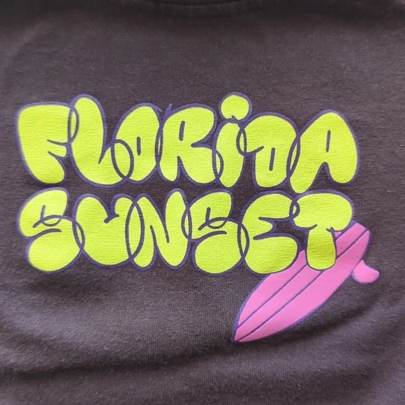Zara Kids Chocolate Brown'Florida Sunset' Tee - Picture 6 of 7
